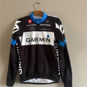 Garmin Performance cycling insulated shirt in Black and Blue